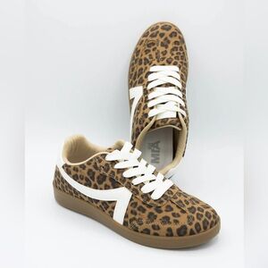 MIA Cheetah Print Sneakers - Brown, Black, White